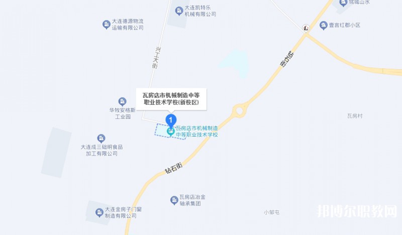 瓦房店市機械制造中等職業(yè)技術(shù)學(xué)校地址，乘車路線