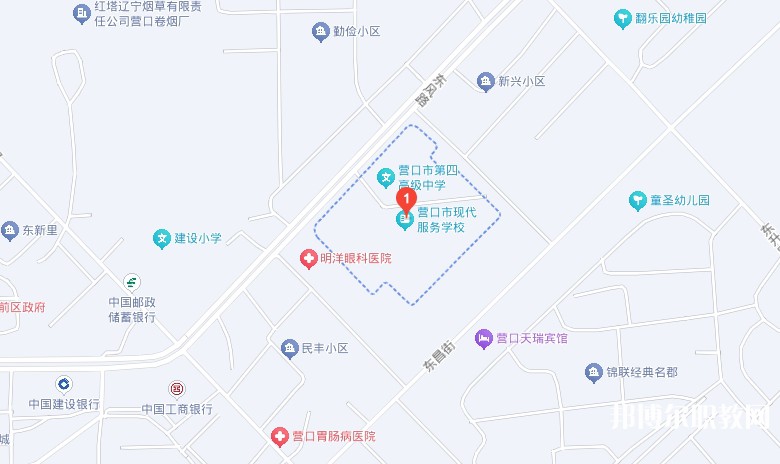 營口市現(xiàn)代服務(wù)學(xué)校地址，乘車路線